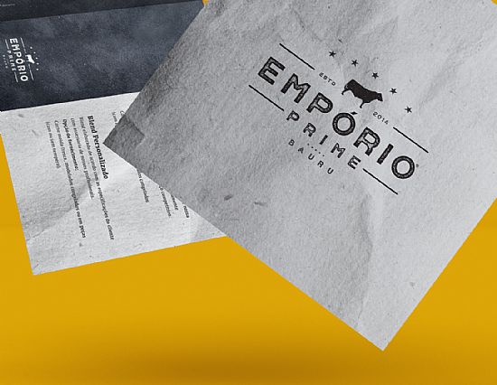 Criação - Criação de Folder para linha Atacado Hambúrguer Empório Prime - Bauru.SP